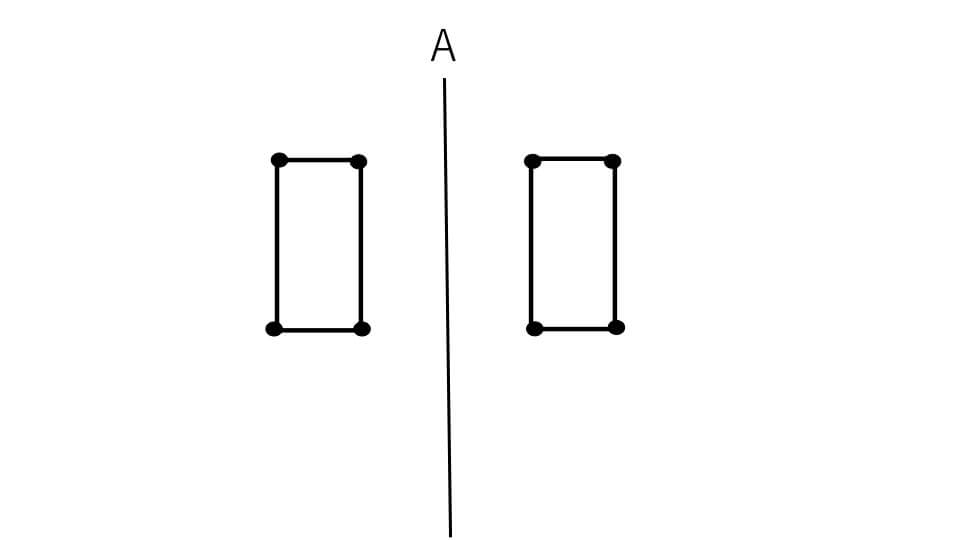 例題３左の図形を対称移動させた図