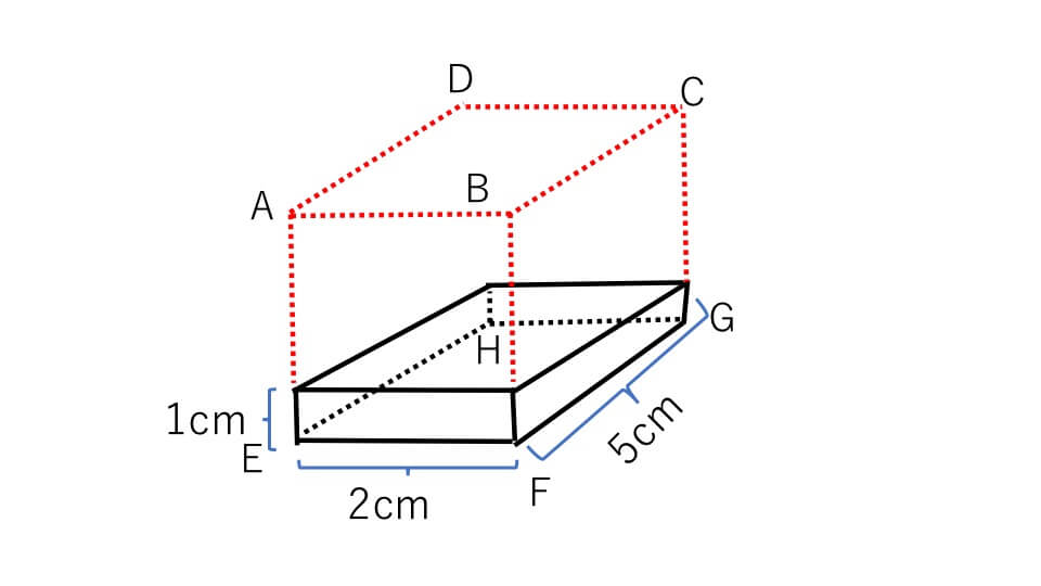 例題３の立体の高さ１ｃｍの部分に注目した図