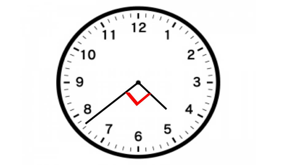 例題６　両針が重なった後の時計の図